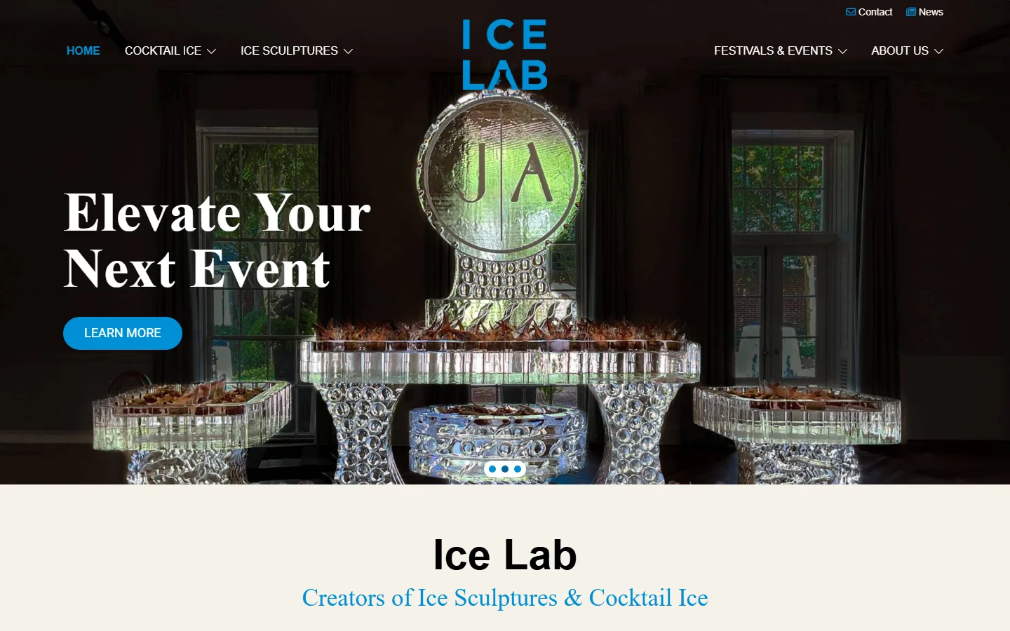 Ice Lab — Homepage website screenshot