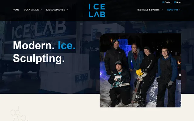 Ice Lab — About Us website screenshot