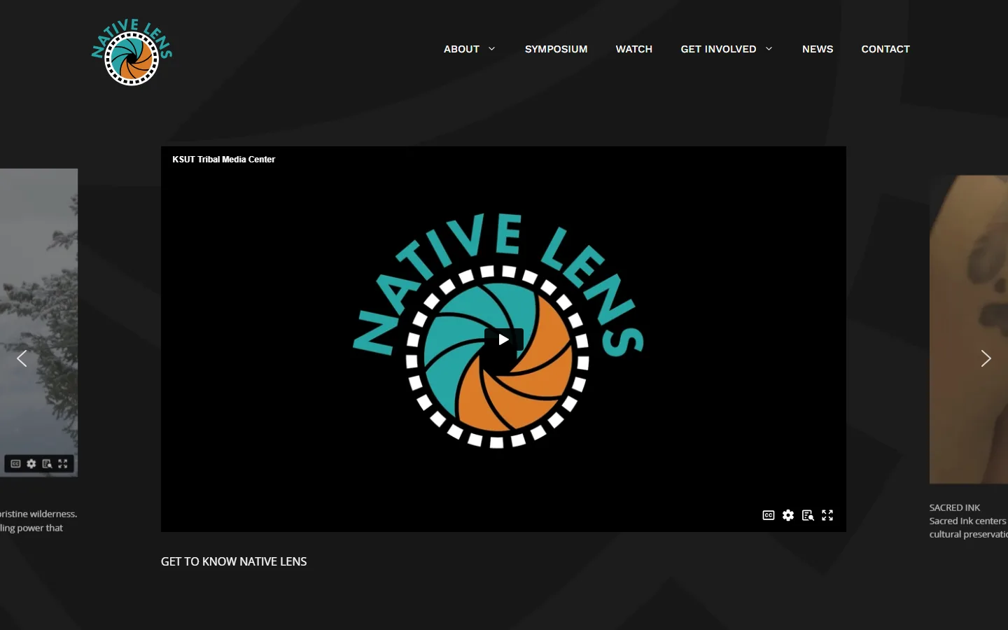 Native Lens — Homepage website screenshot