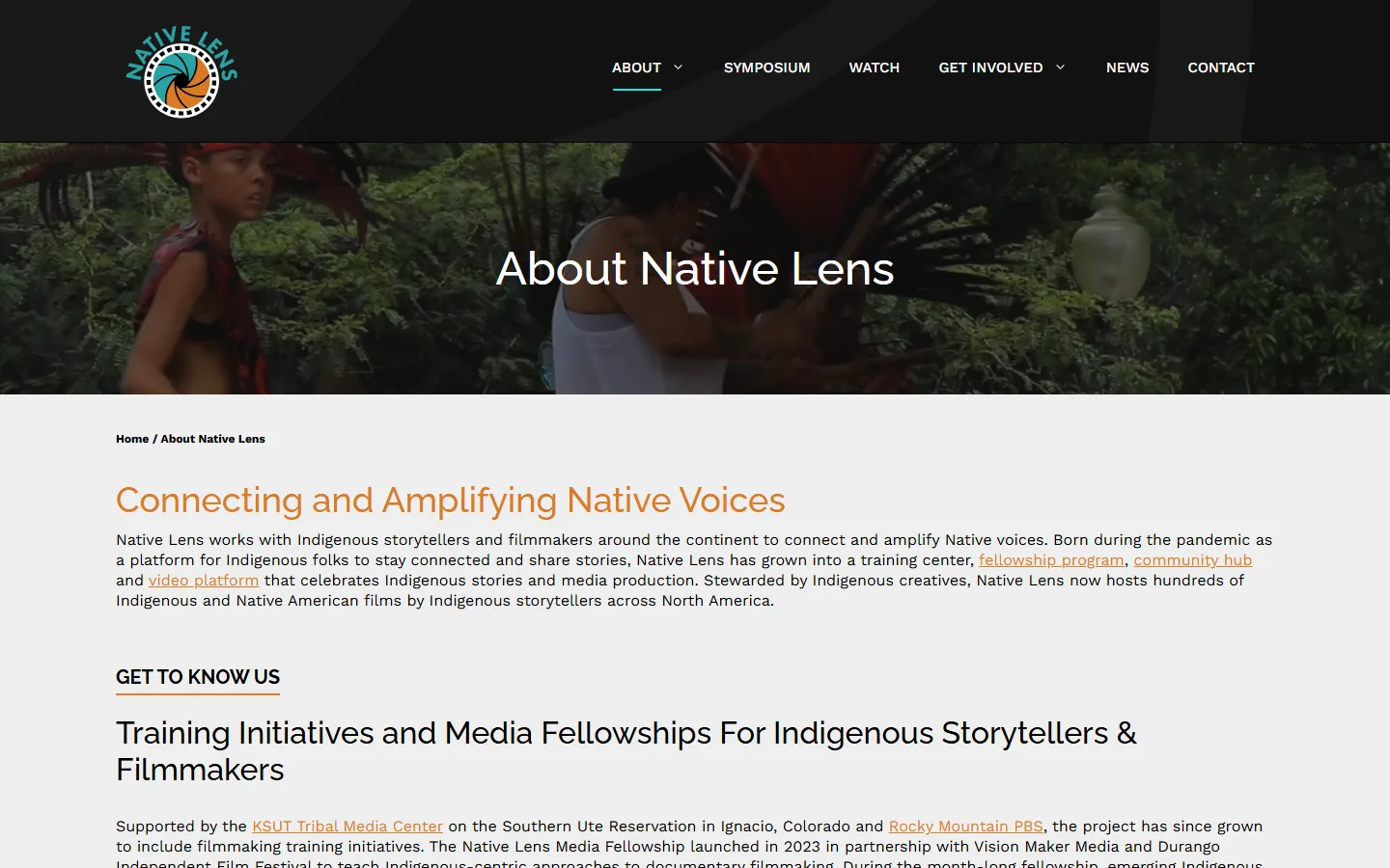 Native Lens — About Native Lens website screenshot