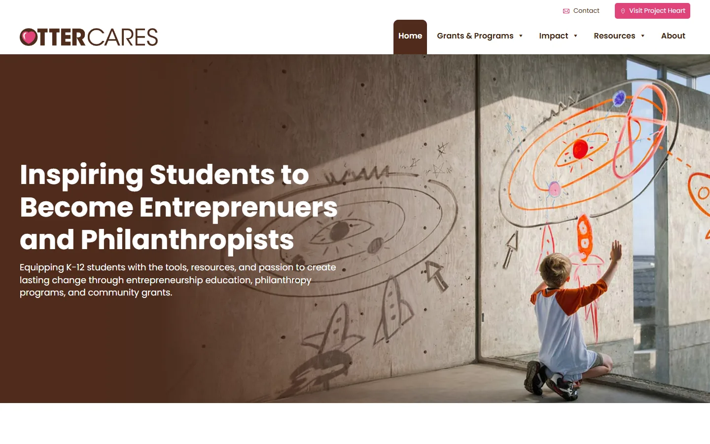 OtterCares — Homepage website screenshot