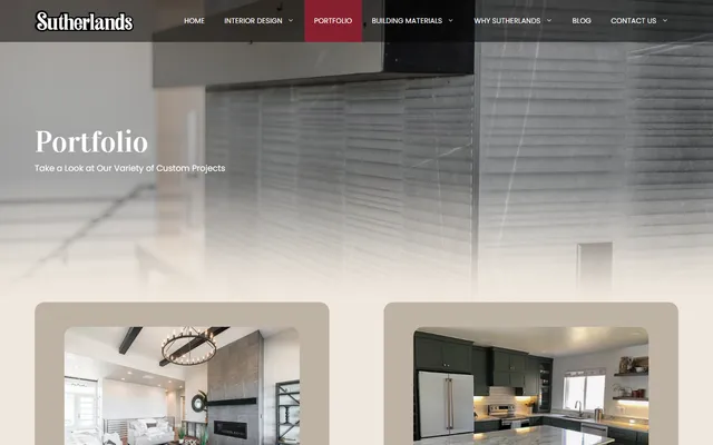 Sutherlands Design Gallery — Portfolio website screenshot