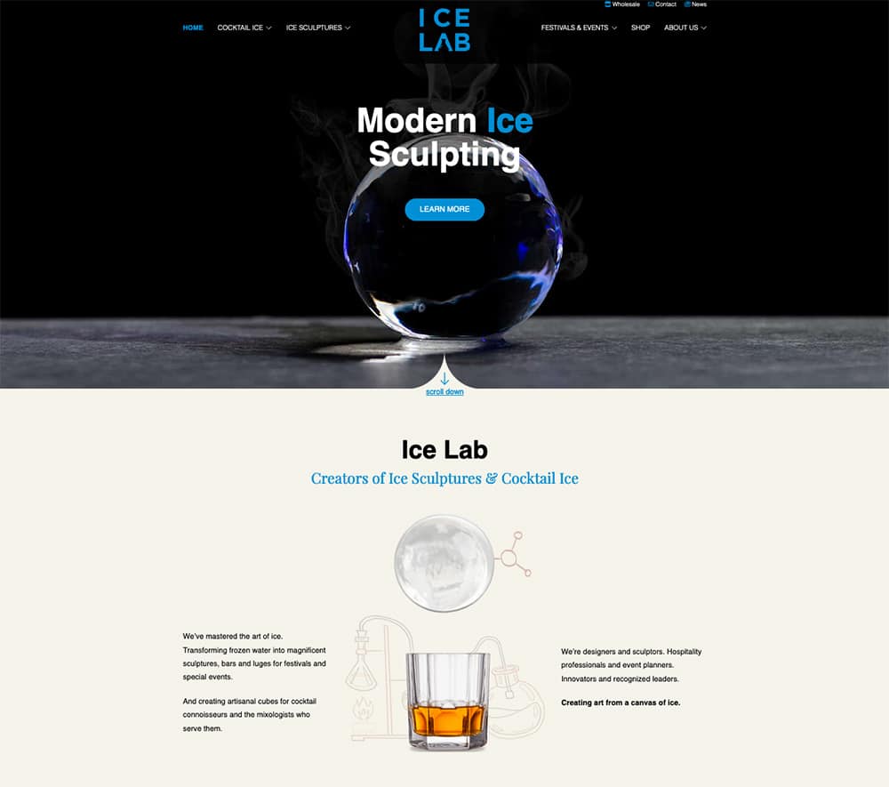 Ice Lab website screenshot