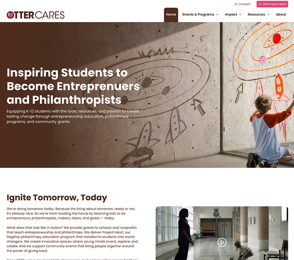 OtterCares website screenshot