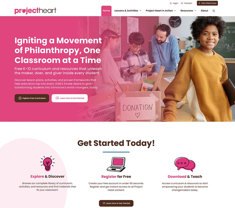 Project Heart website screenshot